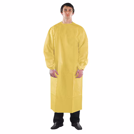 Bata de Polietileno Amarilla XL - Paquete de 50 A