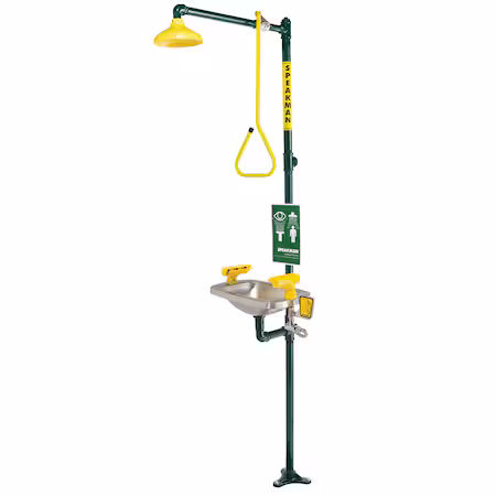 Ducha de Emergencia de Acero Inoxidable Verde A