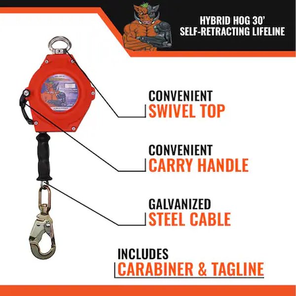 Línea de vida autorretráctil híbrida para cerdos A