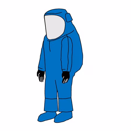 Traje de entrenamiento desechable azul LXL A